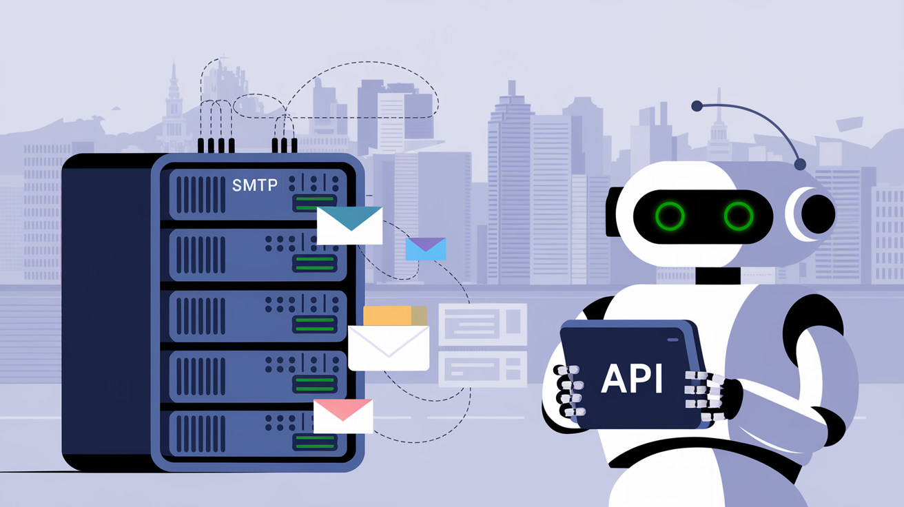 How SMTP and API work in email delivery.